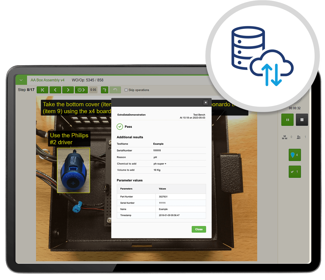 Worker guidance system in action