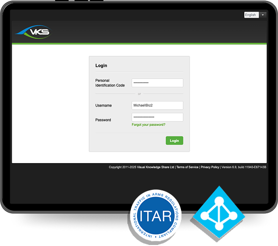 VKS sicheres Anmeldeportal mit ITAR-Compliance und Verzeichnisintegration