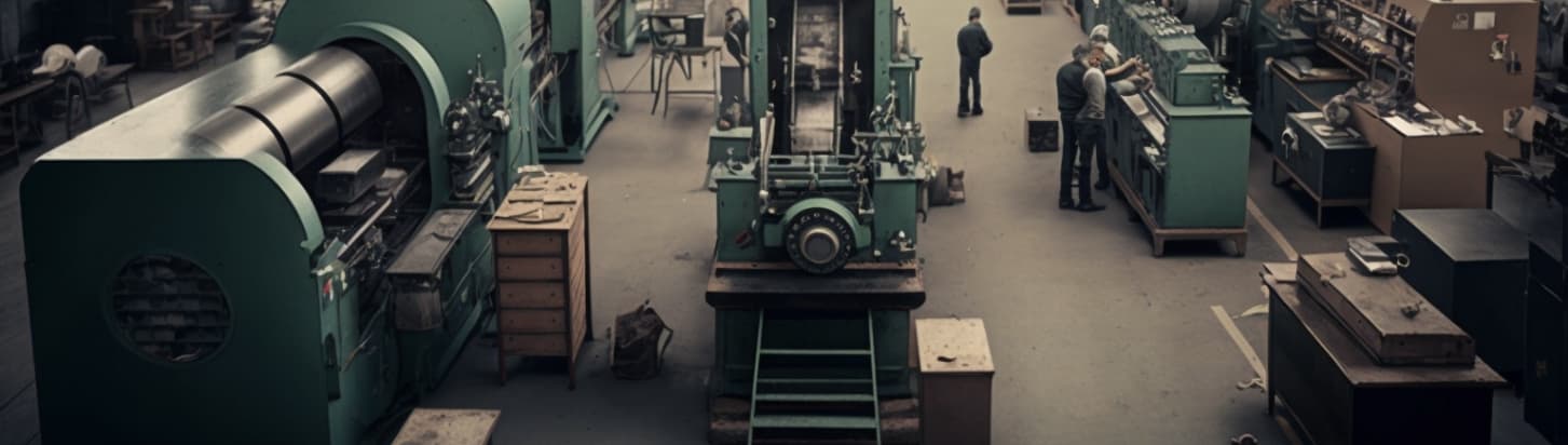 Workers in factory testing some instruments