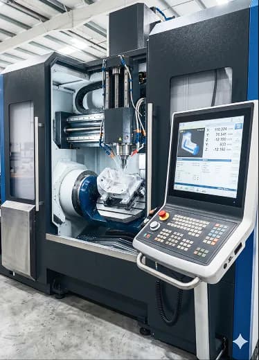 CNC machining center with a nearby operator control monitor. (Industrial Machinery & Equipment card)