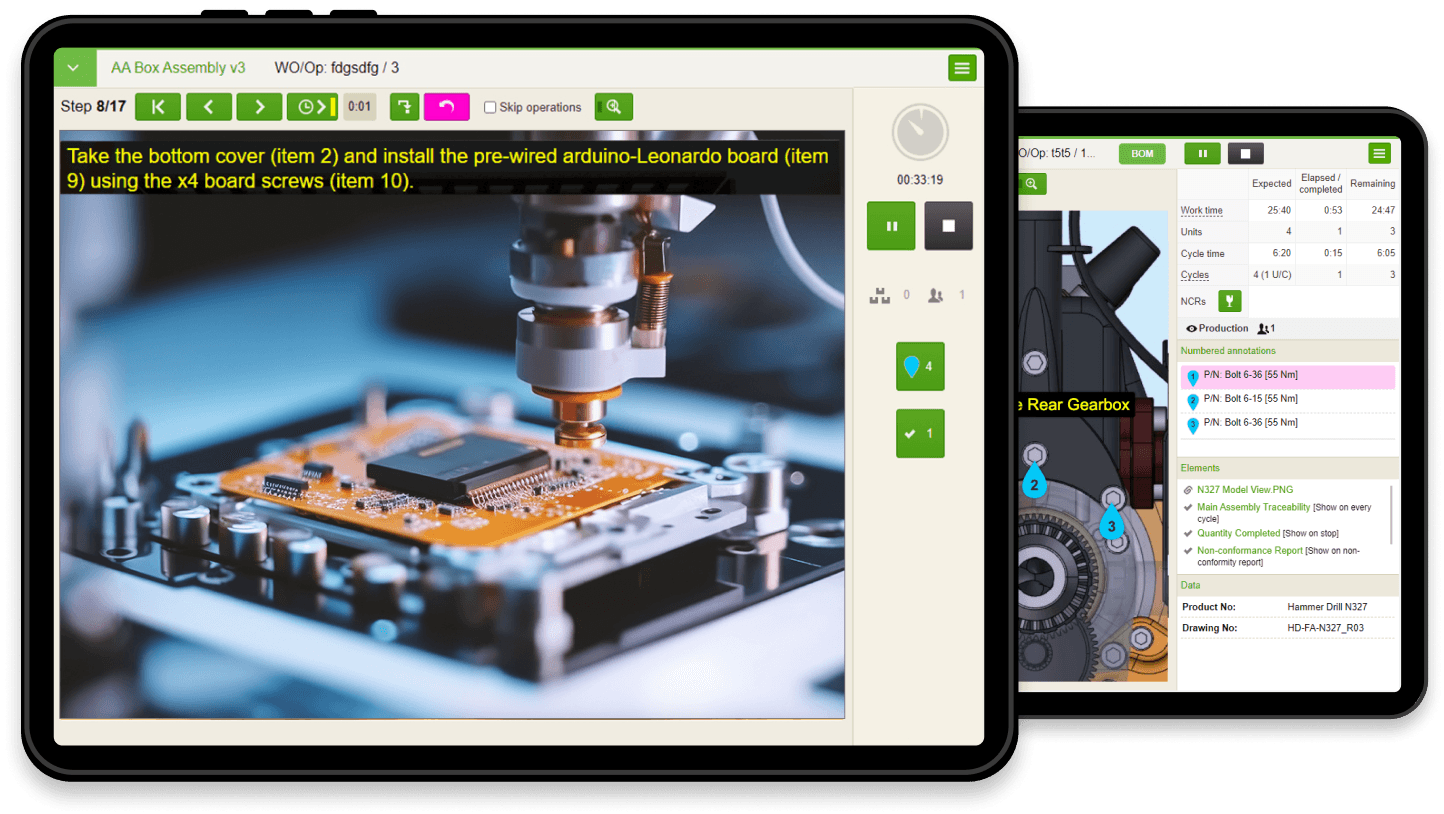 three tablets with vksapp applications