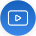 Play button icon drawn with white lines inside a blue circle