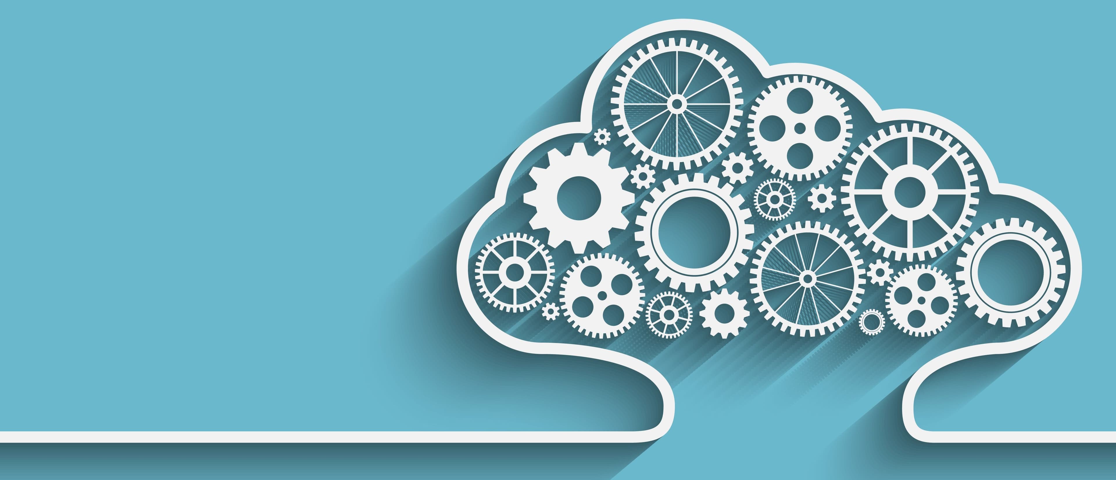 Eine Wolke voller Zahnräder