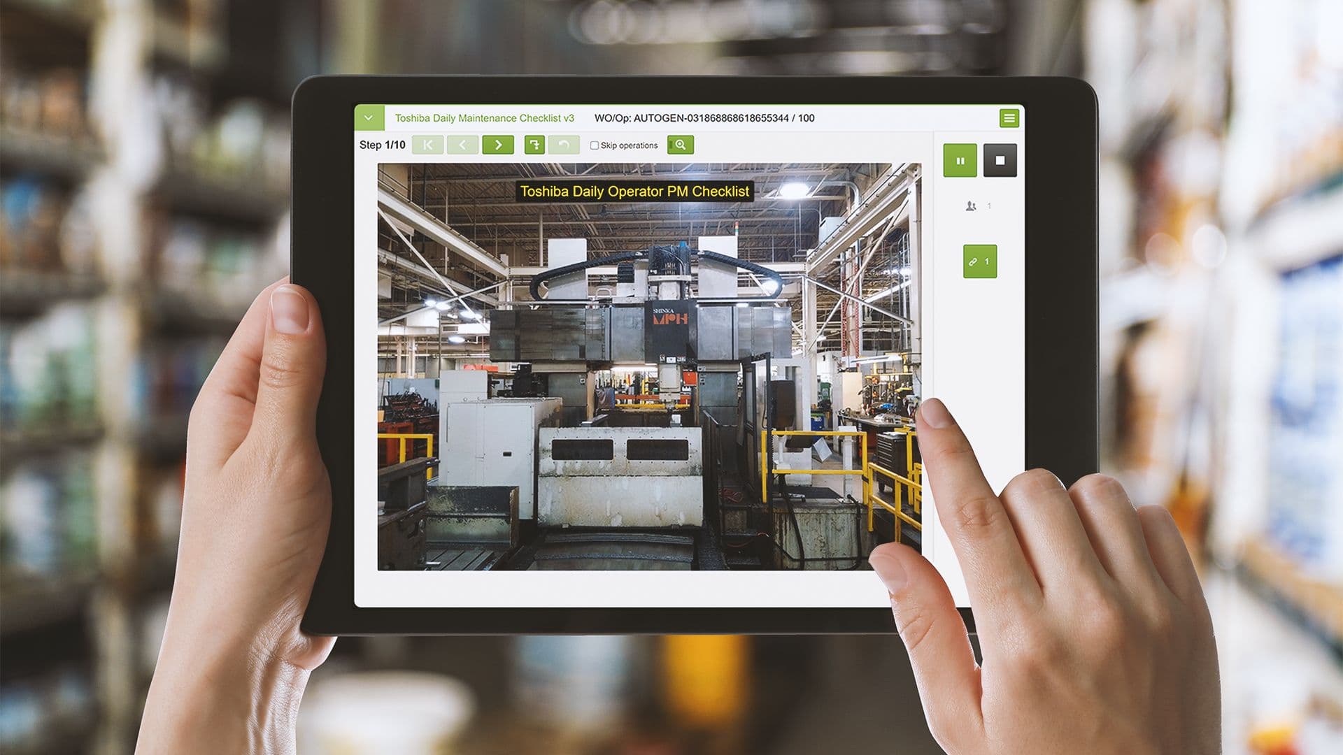 A womans hands using VKS on a tablet