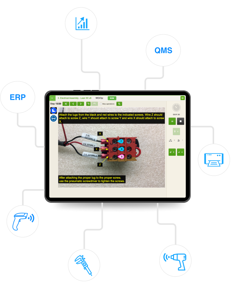 Tablet with VKS app displaying its tools in action