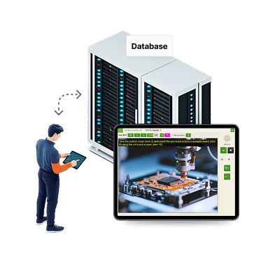 Worker guidance system in action