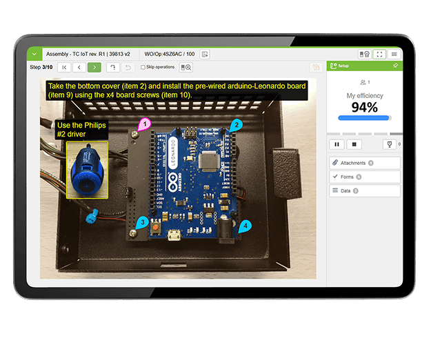 VKS Work Instruction Software on a tablet