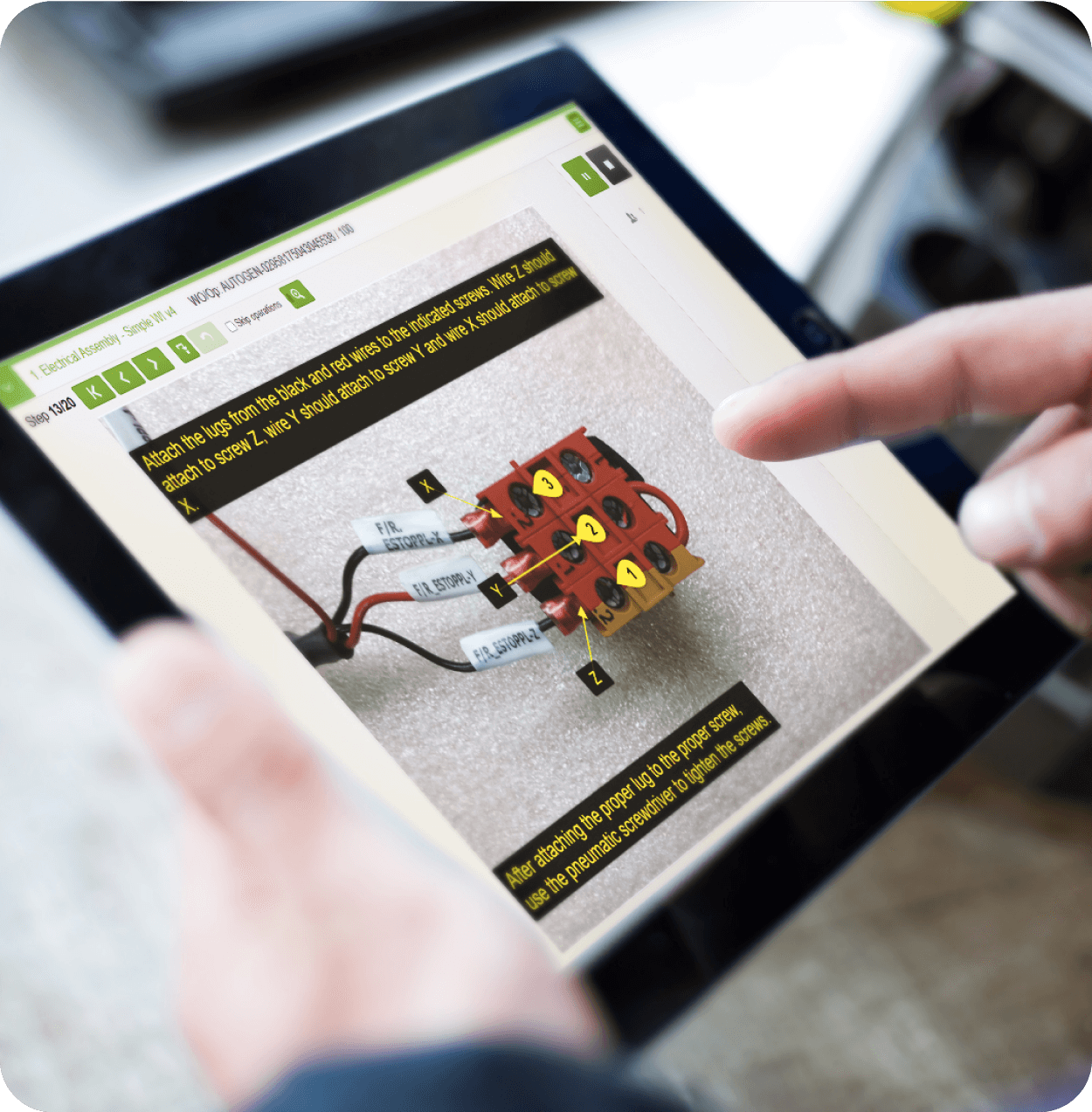 Worker guidance system in action