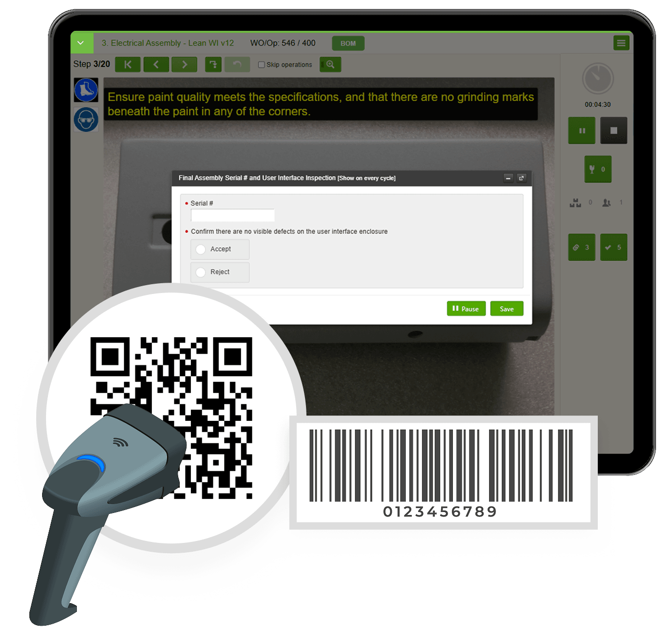 Worker guidance system in action
