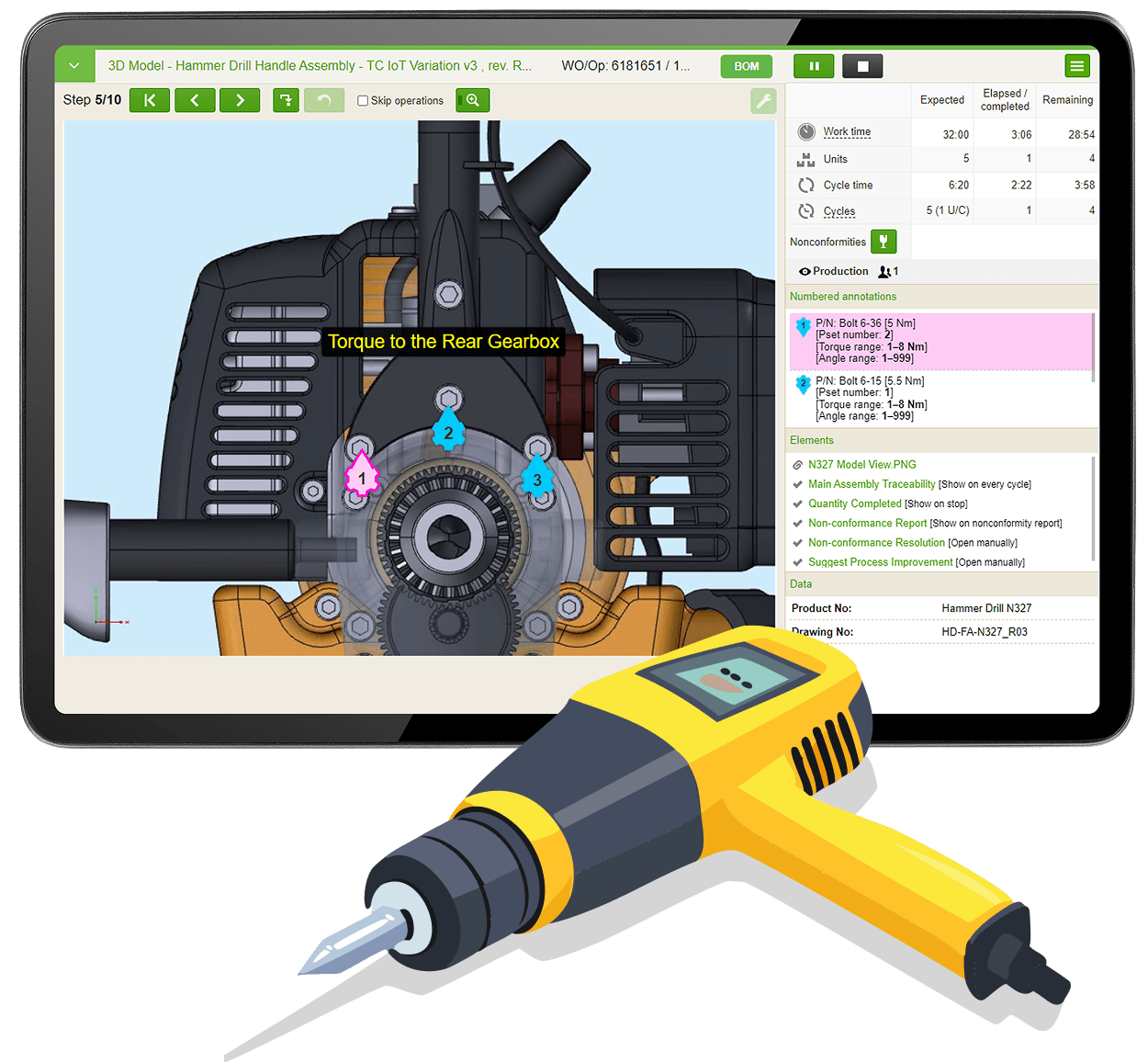 Worker guidance system in action